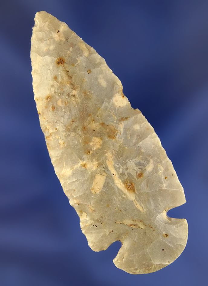 3 3/16" Classic styled Dovetail made from Flint Ridge Chalcedony, found in Hardin Co., Ohio.