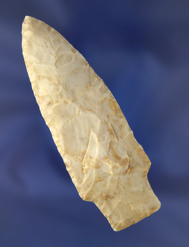 3 7/8" Lanceolate made from Flint Ridge Flint and found in Ohio.