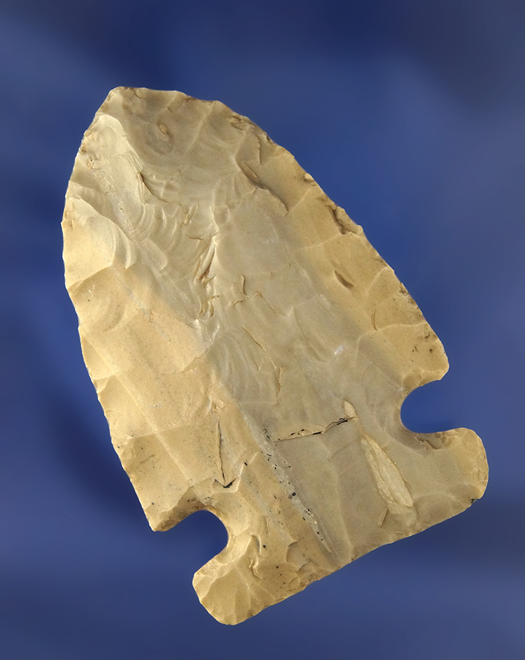 2 7/16" Archiac Sidenotch made from Delaware Chert. Found in Richland Co., Ohio.