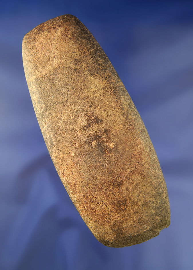 6" Celt made from Granite and found in Pickaway Co., Ohio. Ex. Meuser Collection.