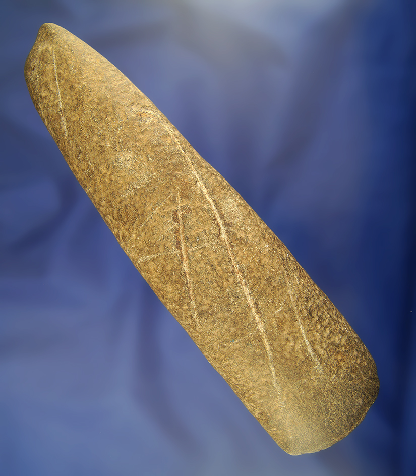 Large 9" Tapered Celt found in Coshocton Co., Ohio.