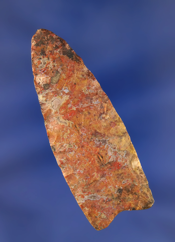 2 " Tecovas Jasper Fluted Point found in New Mexico. Collected by Howard B. Greene, Sr.