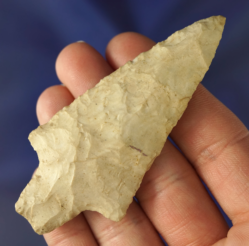 3 1/4" Dickson point found in Illinois that is nicely patinated and in very good condition.