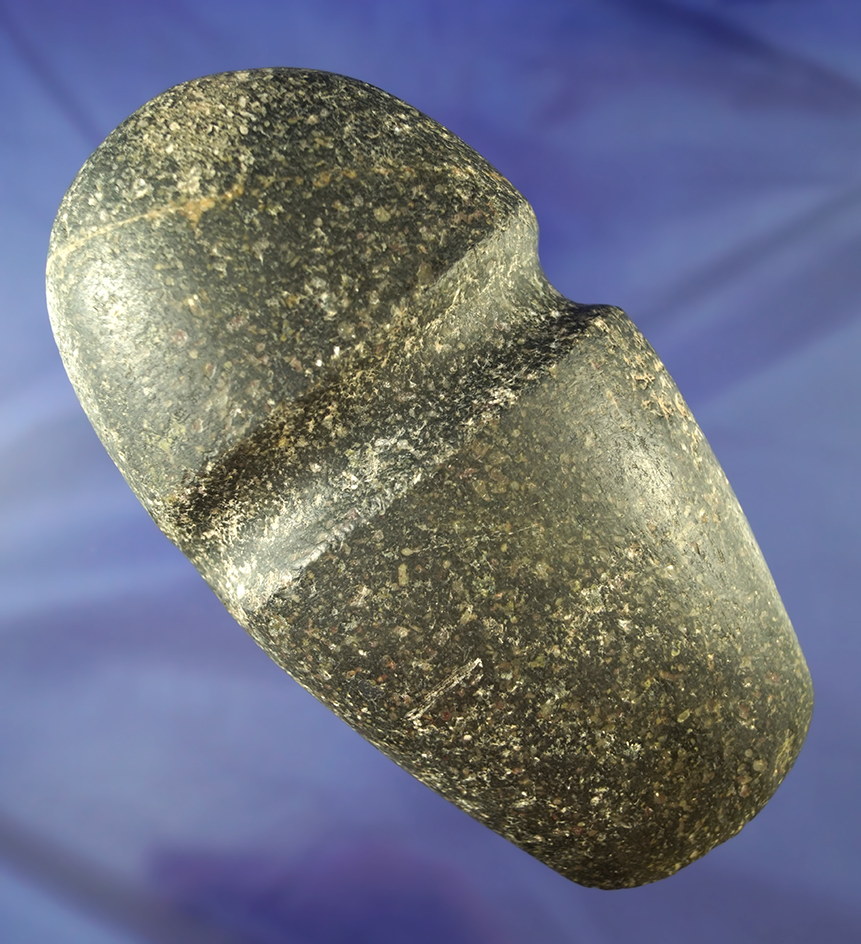 6" long 7/8 grooved Hardstone Axe with good use polish to the bit area - Witch Well, Arizona.