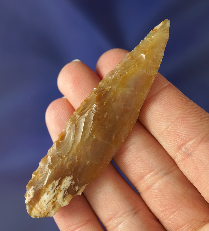 3 3/16" beautiful Agatized Wood Knife found in Montana.