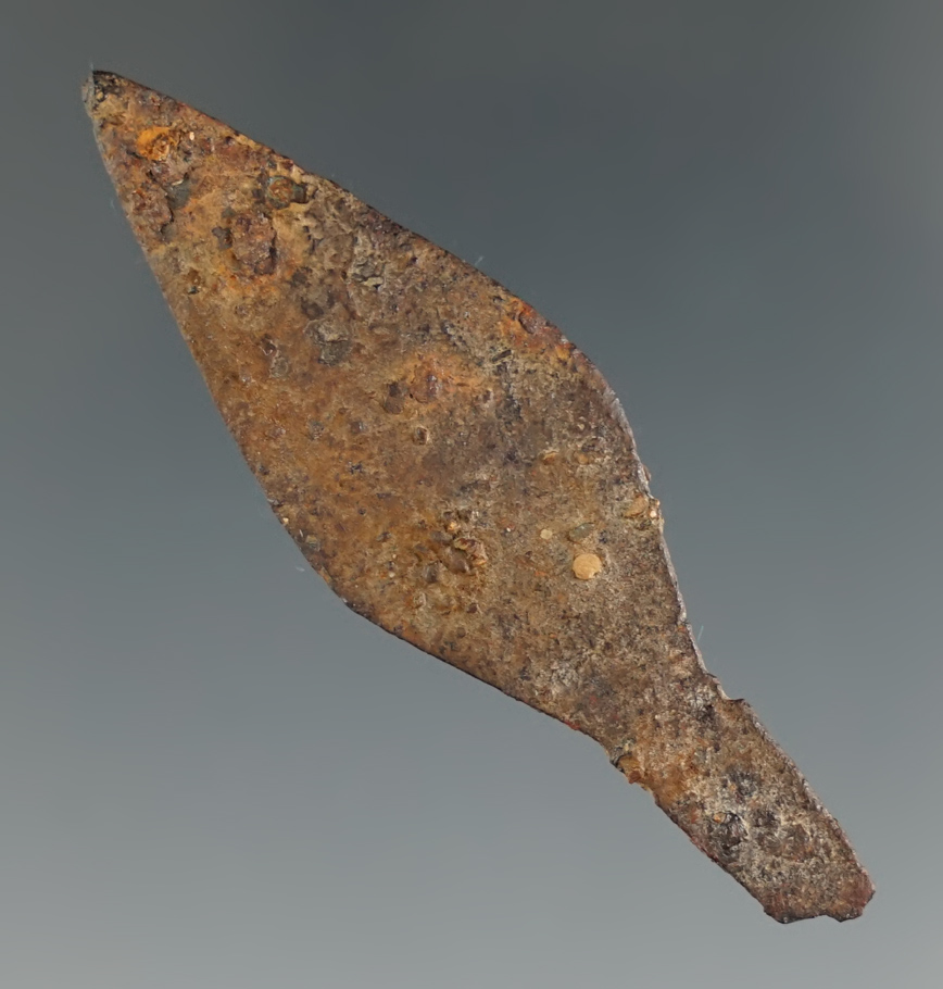 2 1/8" Historic Era Iron Trade Point found in the northern panhandle of Idaho. Bennett COA.