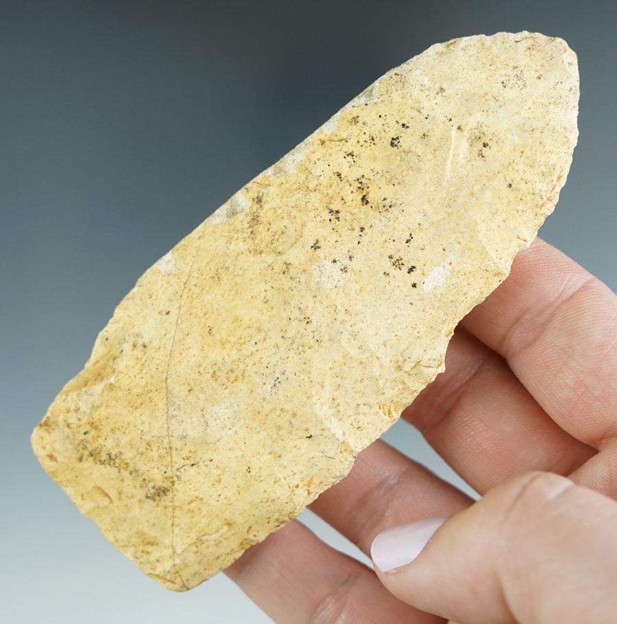 4 1/4" Cowhouse Slough - Costal Plains Chert, found in Suwannee Co., Florida. Stermer COA.