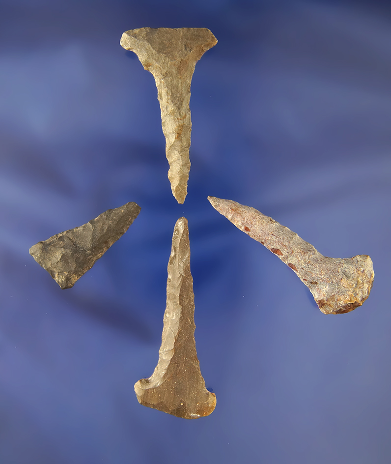 Set of four nice Drills found in Michigan, largest is 2 3/8".