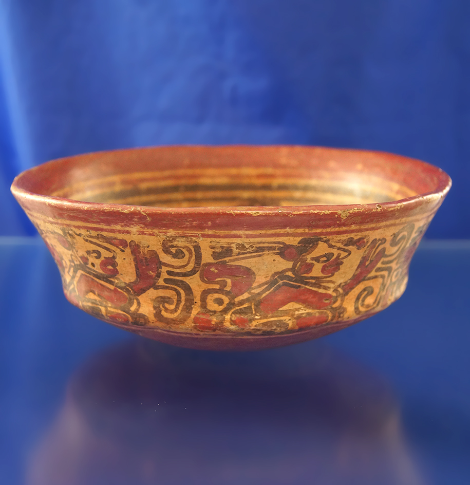 6 3/4" Mayan Polychrome Chiefs bowl found in Belize.