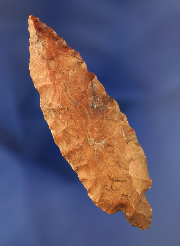 Heavily patinated 3 1/16" Lufkin point found in Texas.