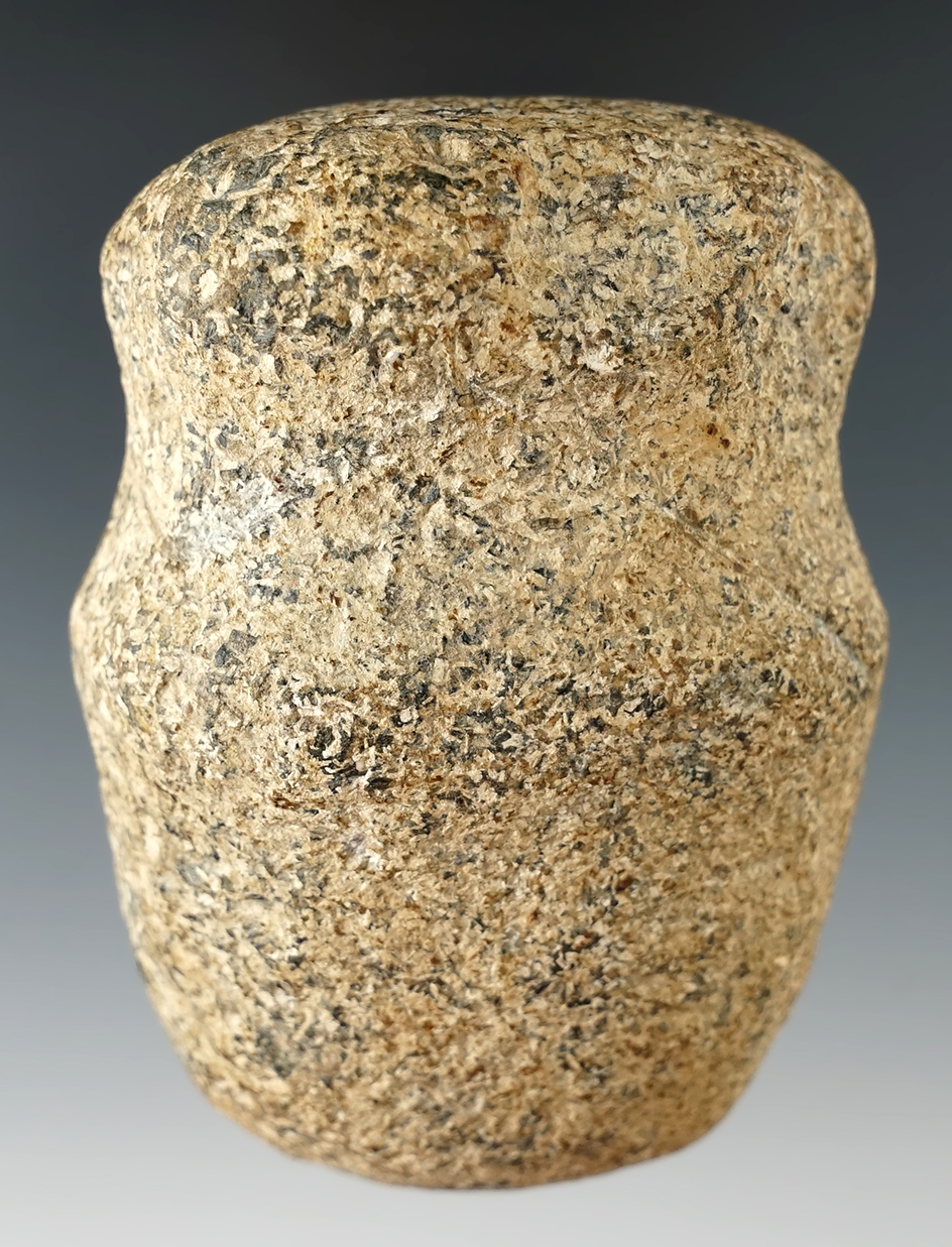 3 1/2" First stage Full Grooved Hammerstone found in Ohio.