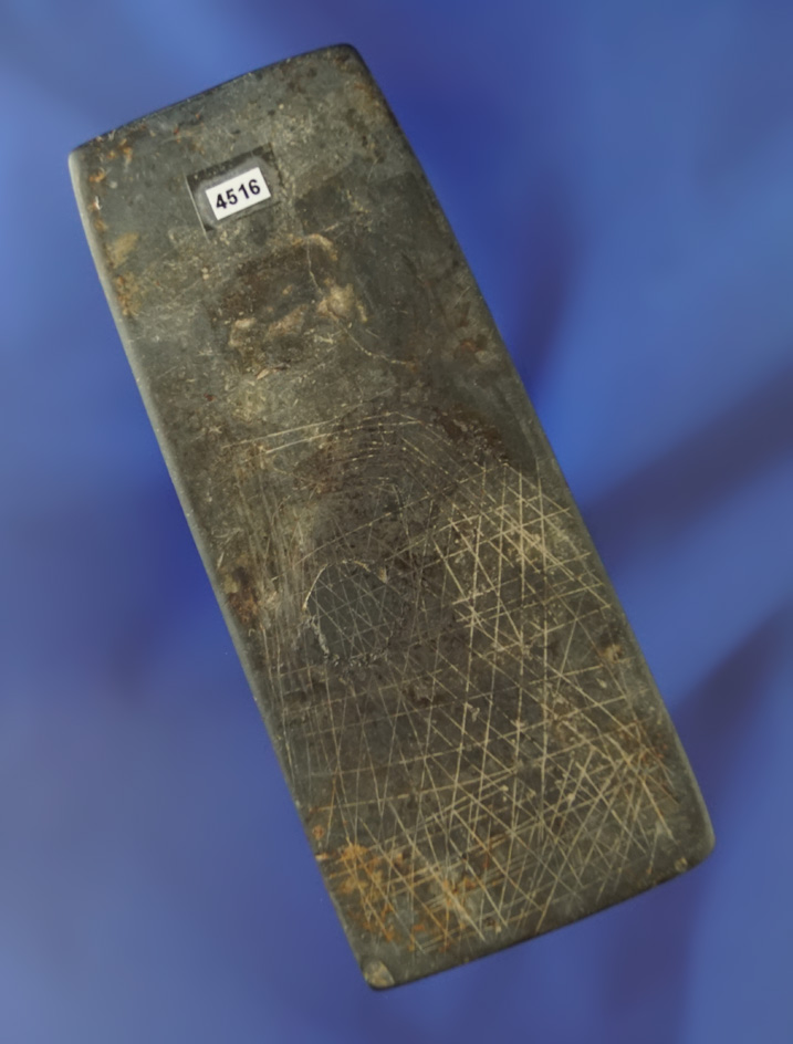 4 1/2" Rectangular Tablet - highly engraved on both sides -  Ex. Bill Teil, Elleman. Wayne Co., Ohio