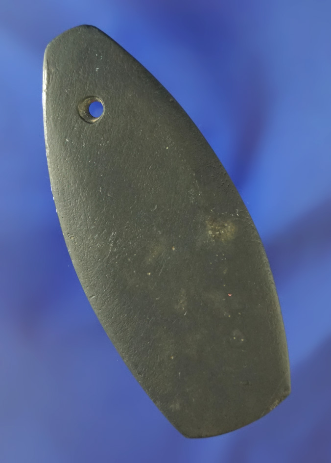 Rare 4" black Hardstone Pendant found in Ohio. Ex. Jim Ritchie collection.