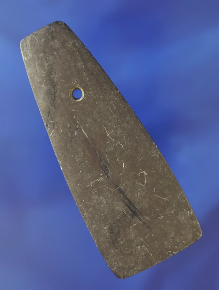 4" Trapezoidal Pendant that is thin and well made. Found in Miami Co., Ohio. Elleman.