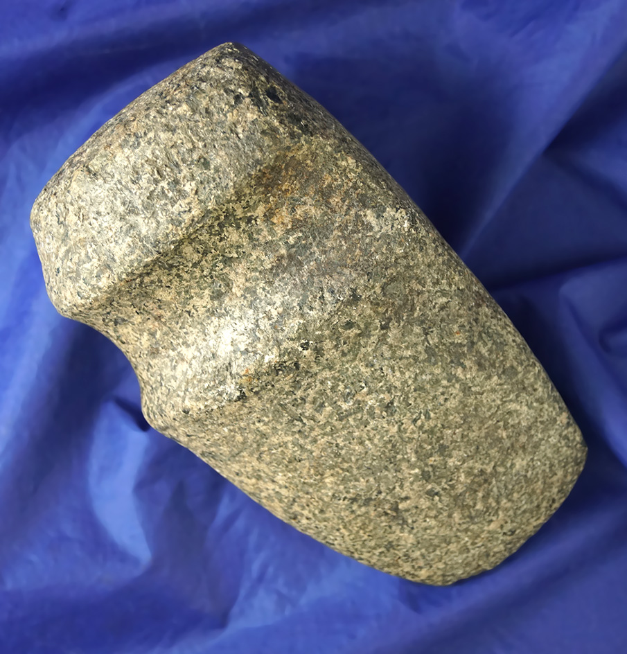 5 3/4" Long 3/4 Grooved Granite Axe found in Marion Co., Ohio that is very well made.