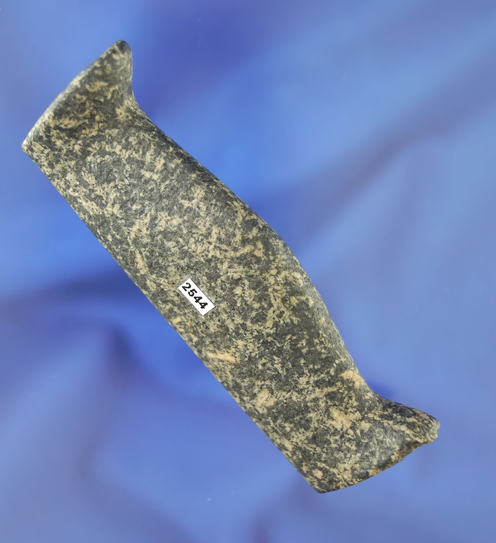 3 9/16" Drilled Bar Amulet found in Darke Co.,  Ohio. Ex. B. W. Stevens collection. Elleman.