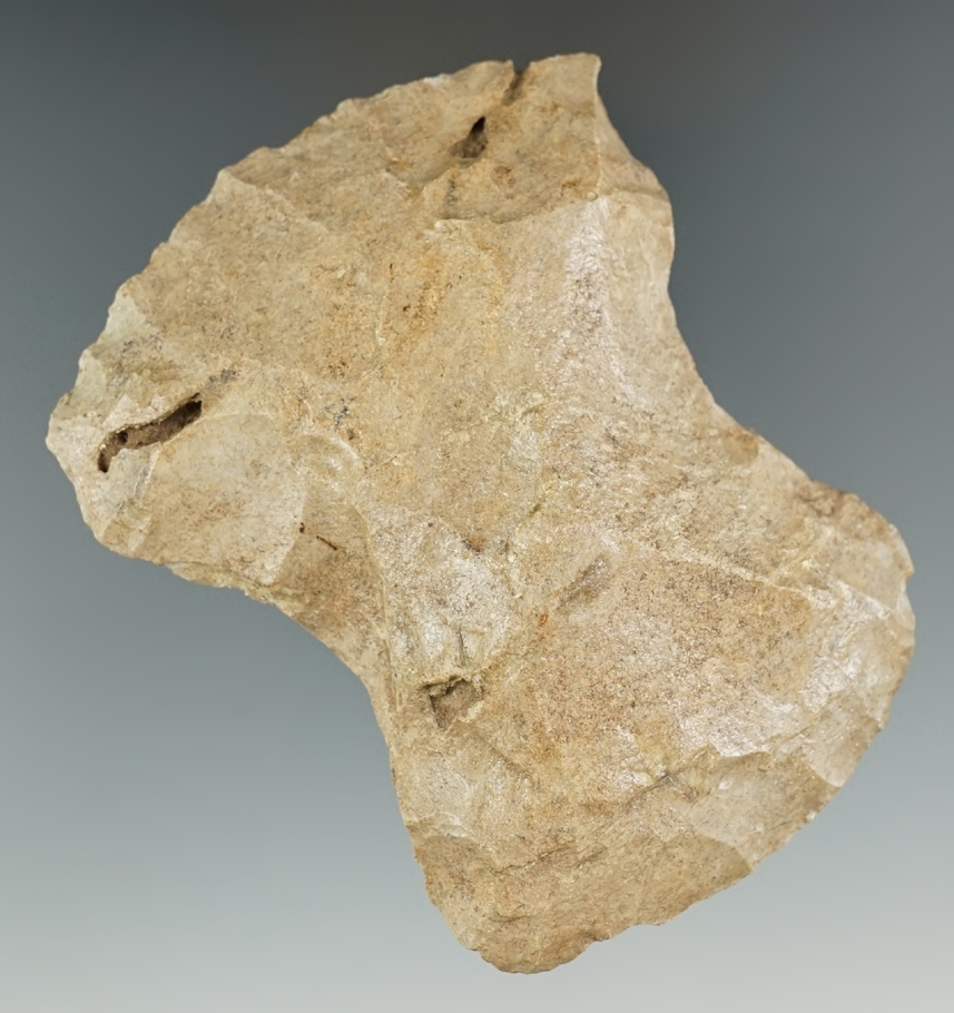 3 11/16" Double Bit Flint Axe found in Oklahoma.