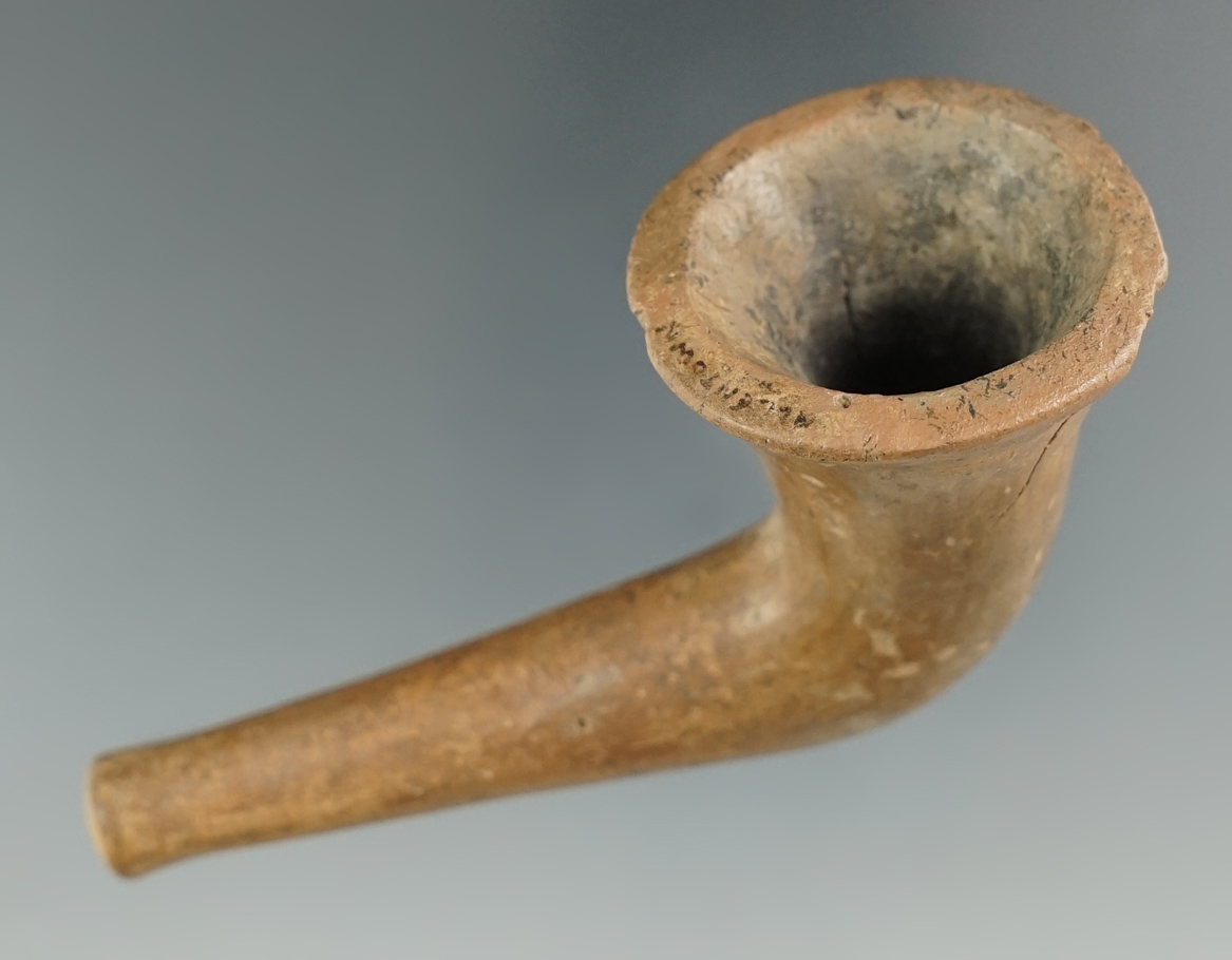 3" Long Iroquois Trumpet Pipe - heavily restored but makes a great display item. Ontario, Canada.