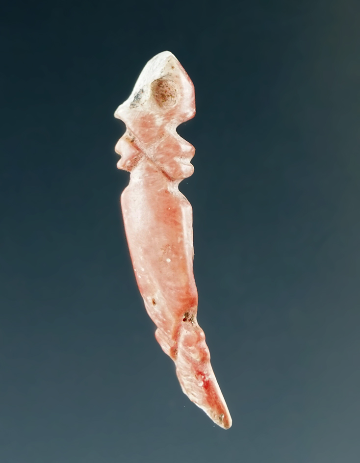 1" Hohokahm Lizard Shell Pendant found in Tuscon, Arizona.