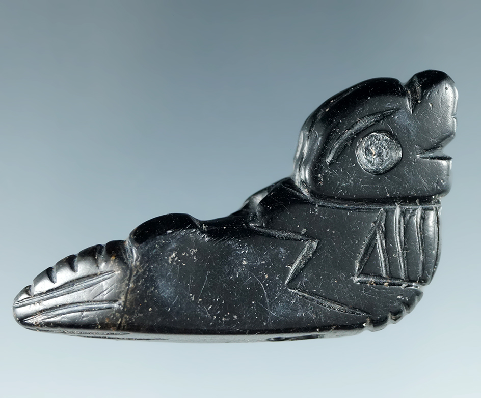 The Great Seal, Sale Highlight. A scarce Effigy Adornment. Klickitat Co. Washington.