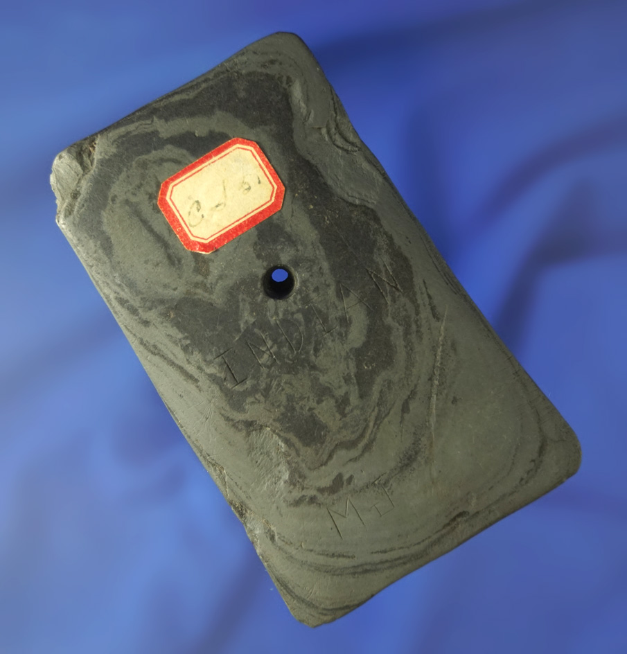 3 1/2"  Pendant found in Michigan. Finder engraved his name and other information on surface.