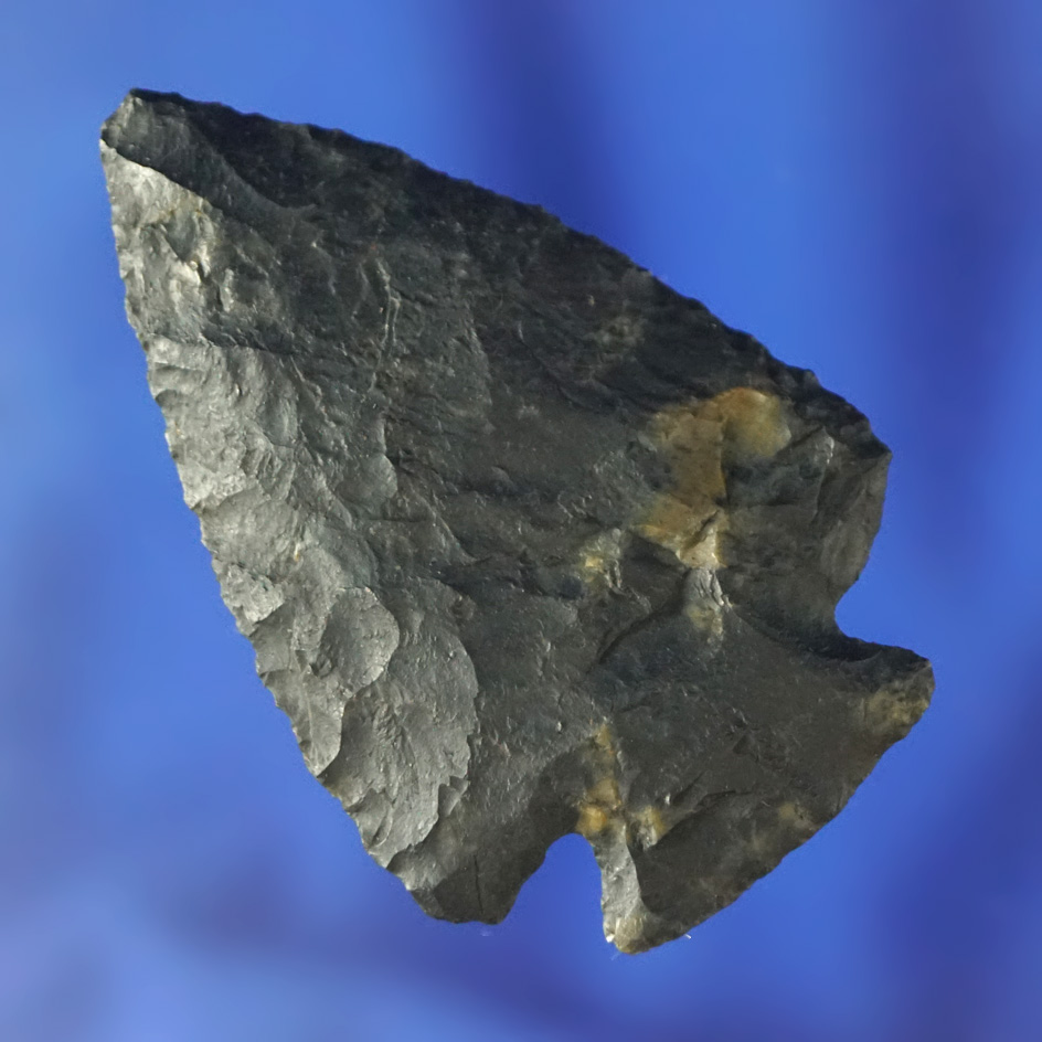 1 7/8" Archaic Cornernotch made from Coshocton Flint found in Michigan. Ex. Phil Waigel