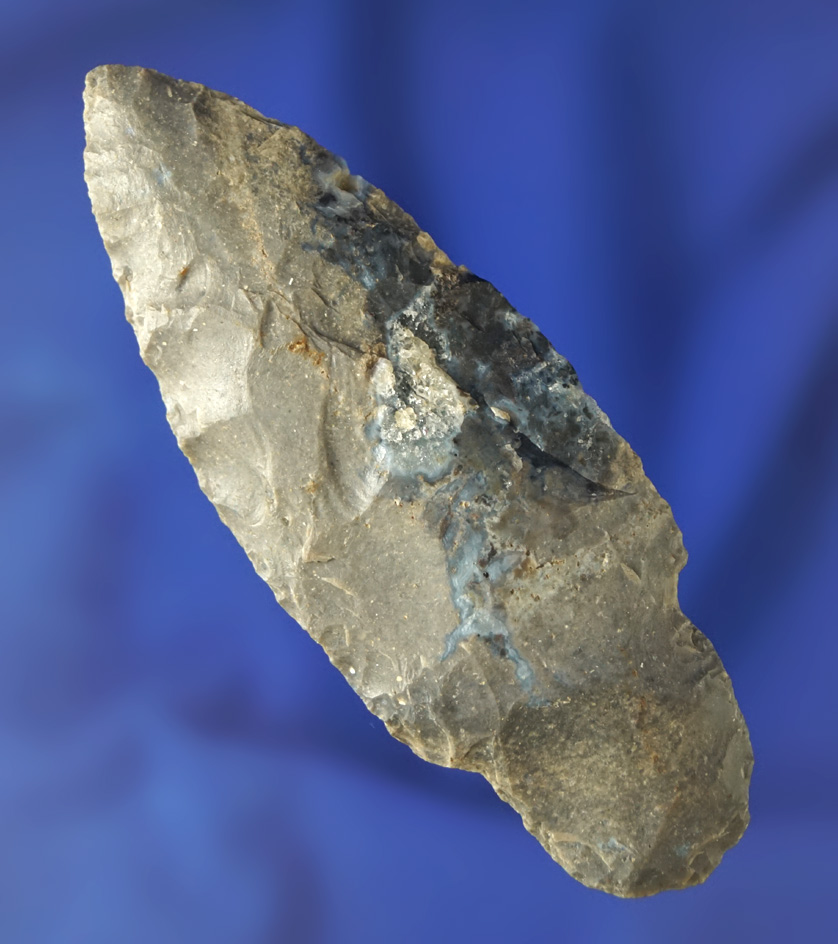 3 3/16" Adena made from Hornstone found in Michigan. Ex. Phil Waigel collection.