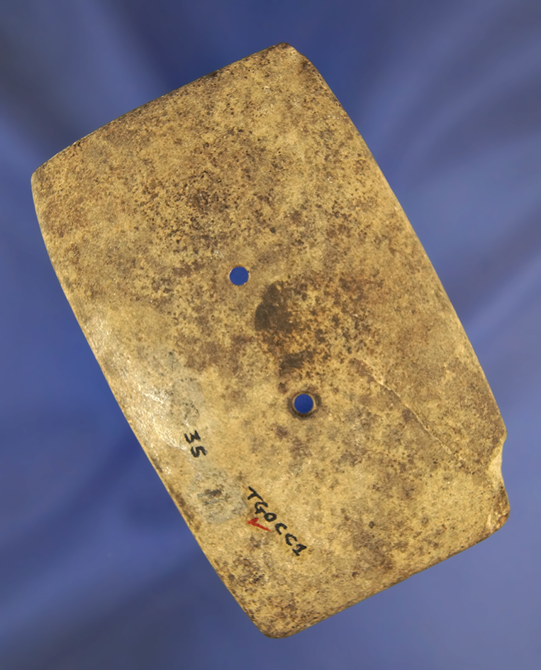 3 5/8" Rectangular Gorget, Champaign Co., Ohio. Ex. Wilkins, Wehrle.