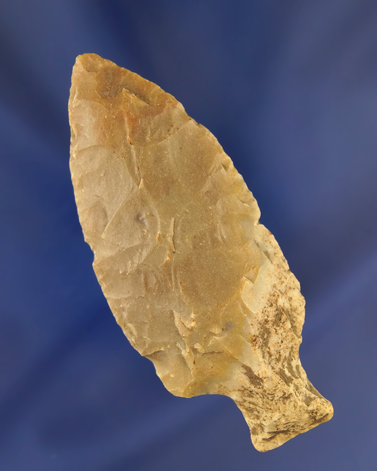 3 1/16" Bottleneck point made from Carter Cave Flint found in Kentucky.