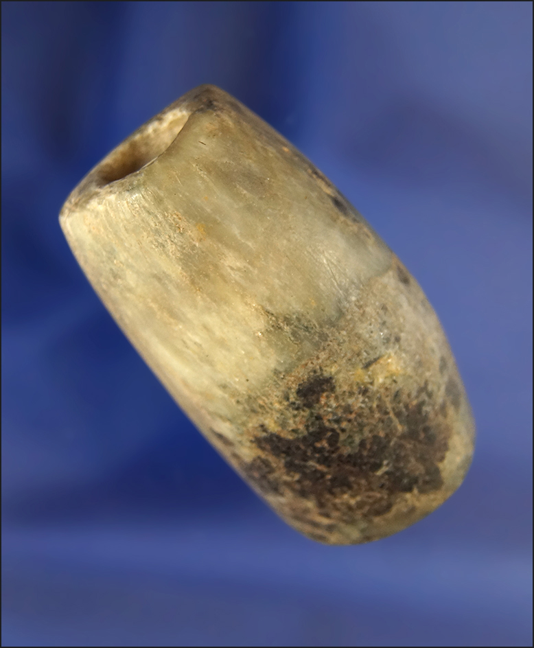 Rare 2 1/16" Green and Black Chlorite "D" Banner found in Guernsey Co., Ohio.