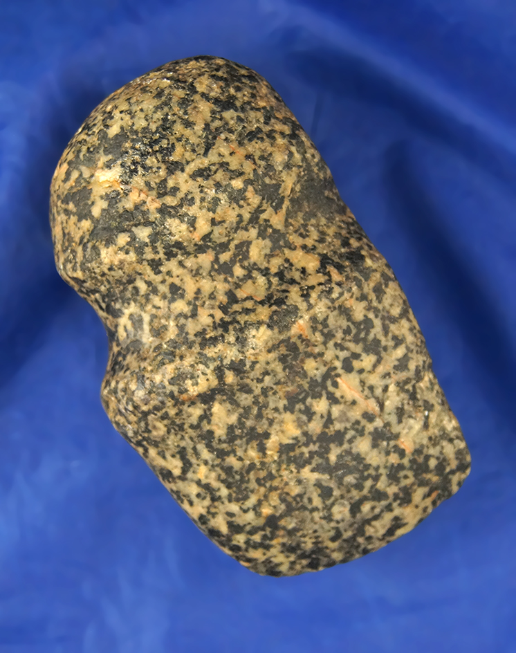 Fine 3 3/4" Long 3/4 Grooved Axe made from colorful Granite, found in Ohio.