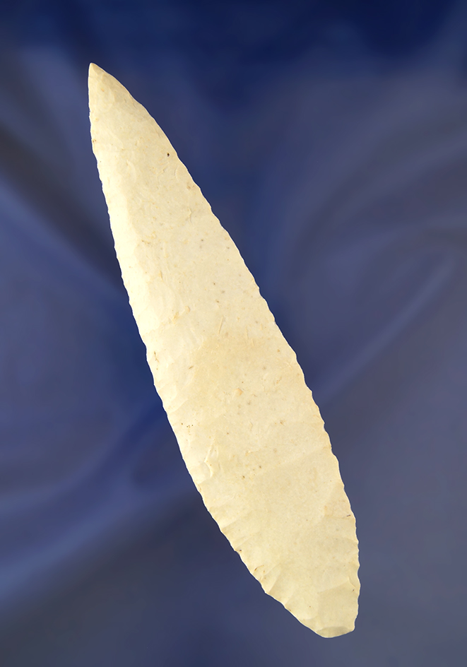 Large and well flaked 6 7/16" Burlington Blade found in Pike Co.,  Illinois.