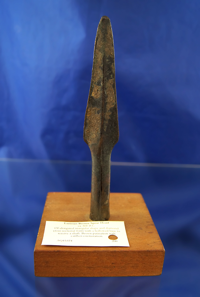 5 7/8" Luristan Socketed Bronze Spearhead – circa 800 BC.