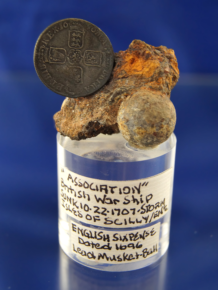 Unique ship wreck recovered artifact from the British warship" Association"