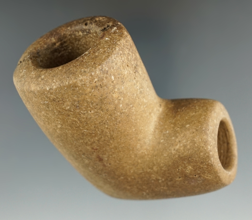 Large 3" Tall Hardstone Elbow Pipe with excellent polish. Found in Mahoning Co., Ohio.