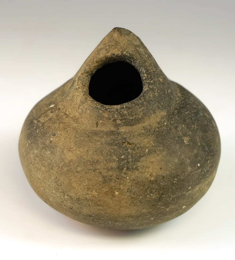 Miniature 3" wide Hooded Corn God from the Nickle site, St. Francis Co., Arkansas.