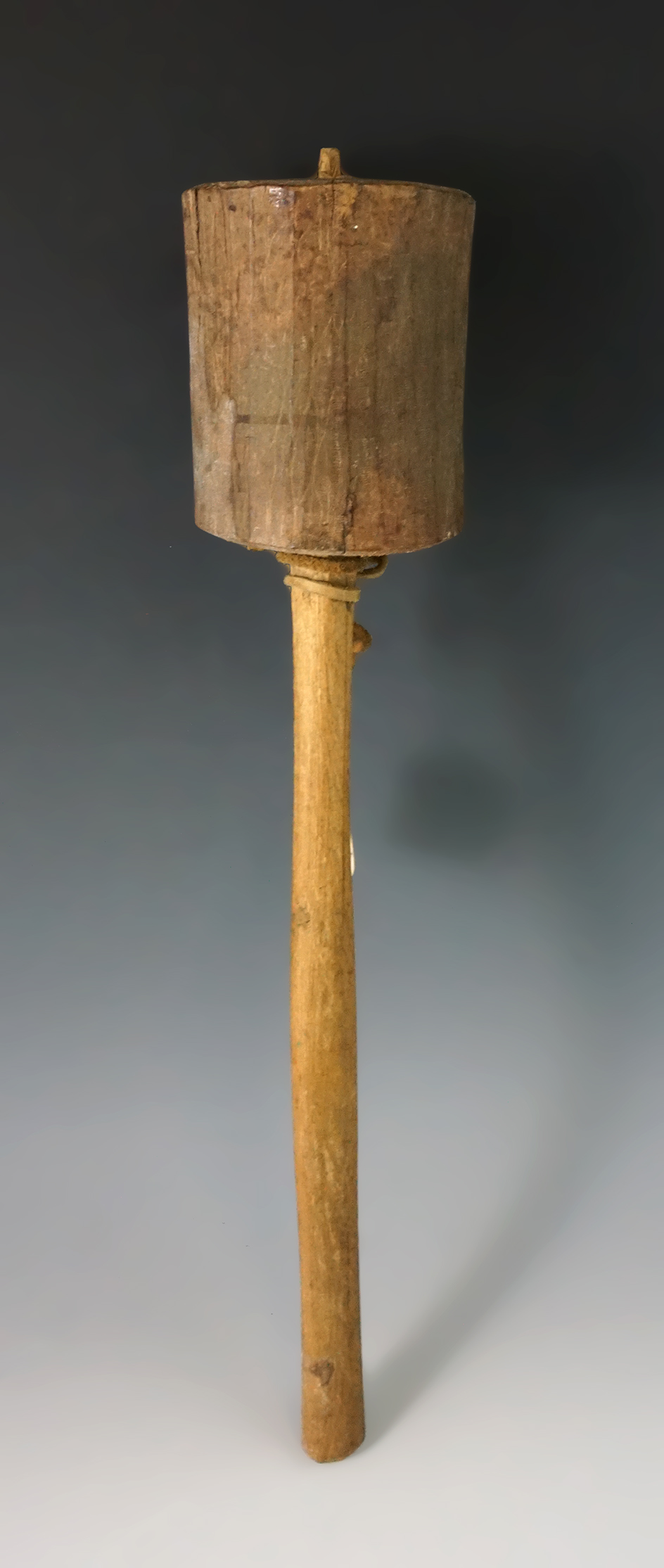 Early 14 1/2" wood Horn-style Rattle.  Ex. Vietzen Museum.