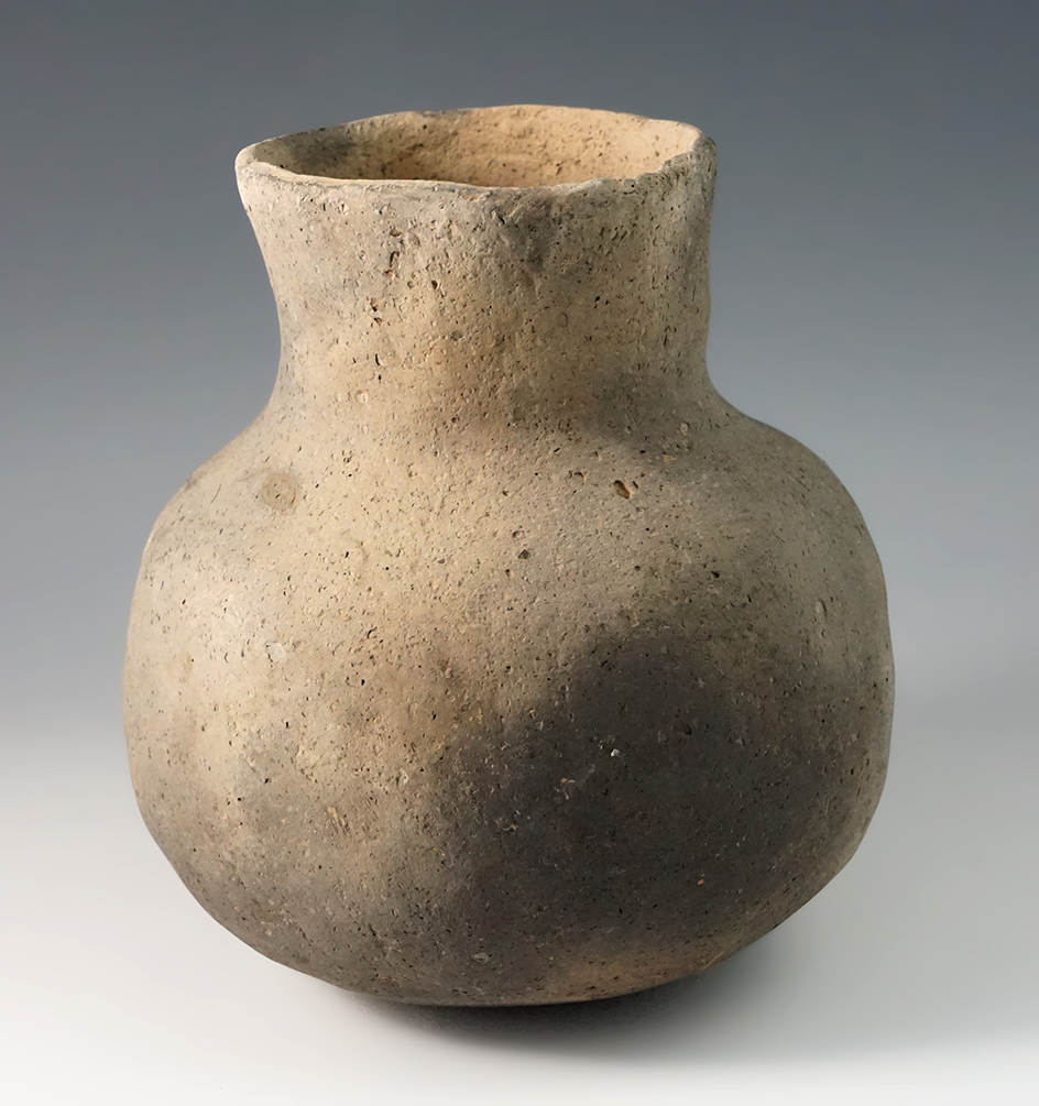 7 3/8" Mississippian Water Bottle found by Len Weidner in the 1980s at the Big Eddy site - AR.