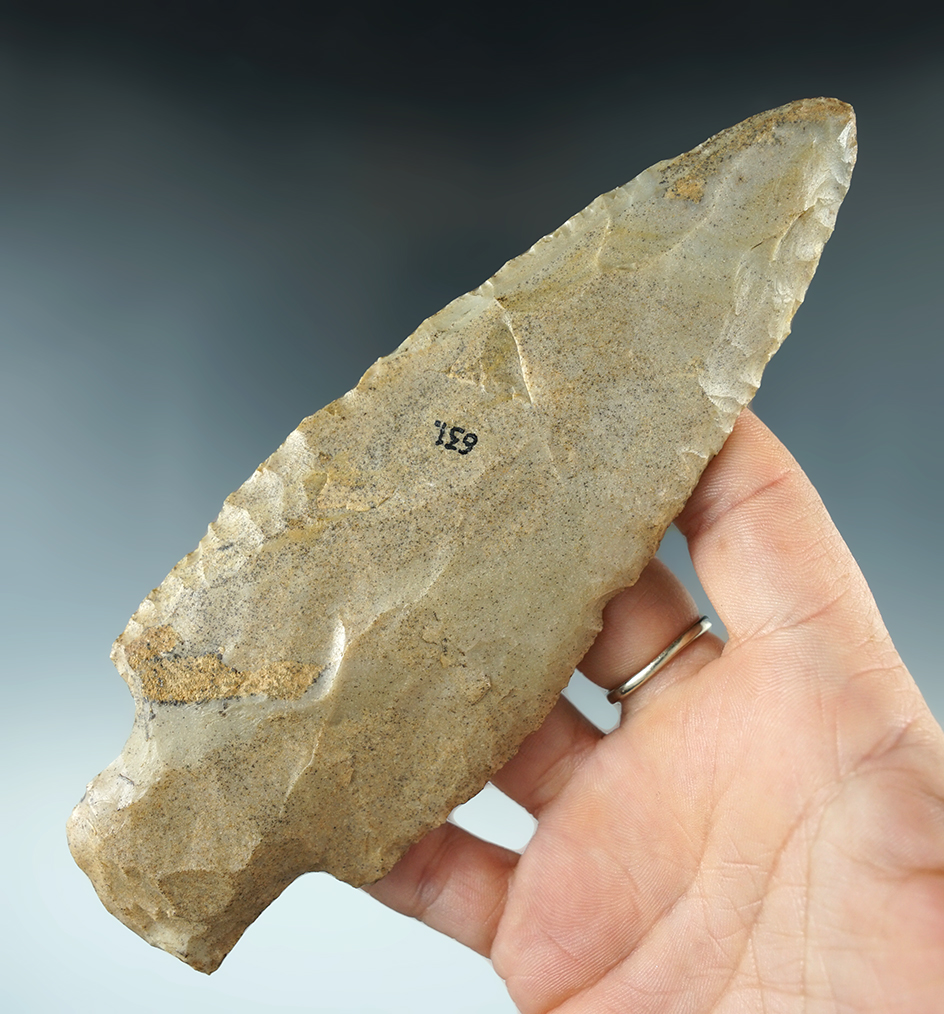 Large! 6 1/16" Hopewell Knife found in Dane Co., Wisconsin.