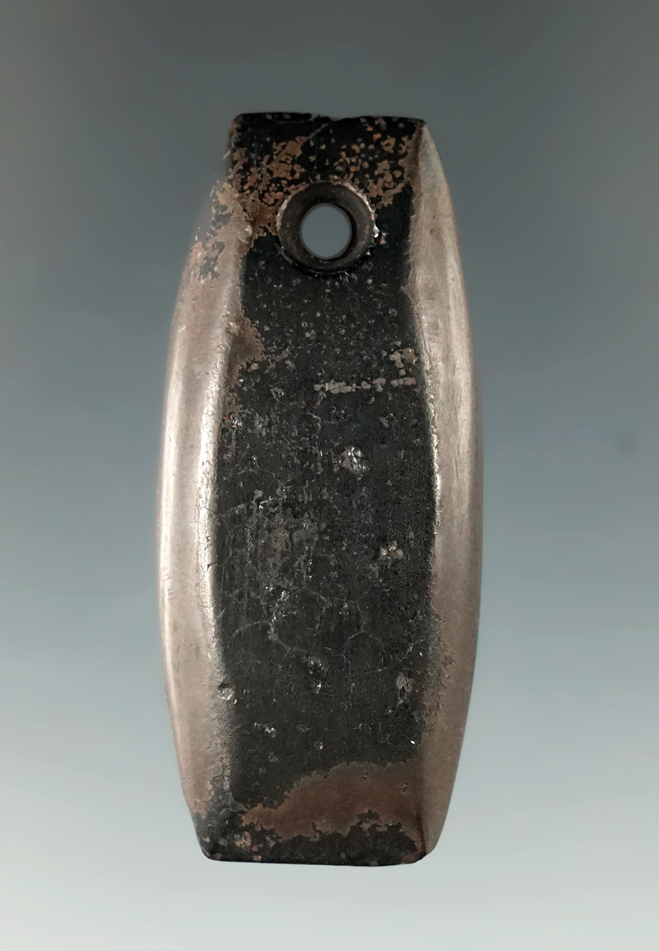 1 15/16" Uniquely styled Hematite Miniature Pendant found in Mason Co., West Virginia. COA.