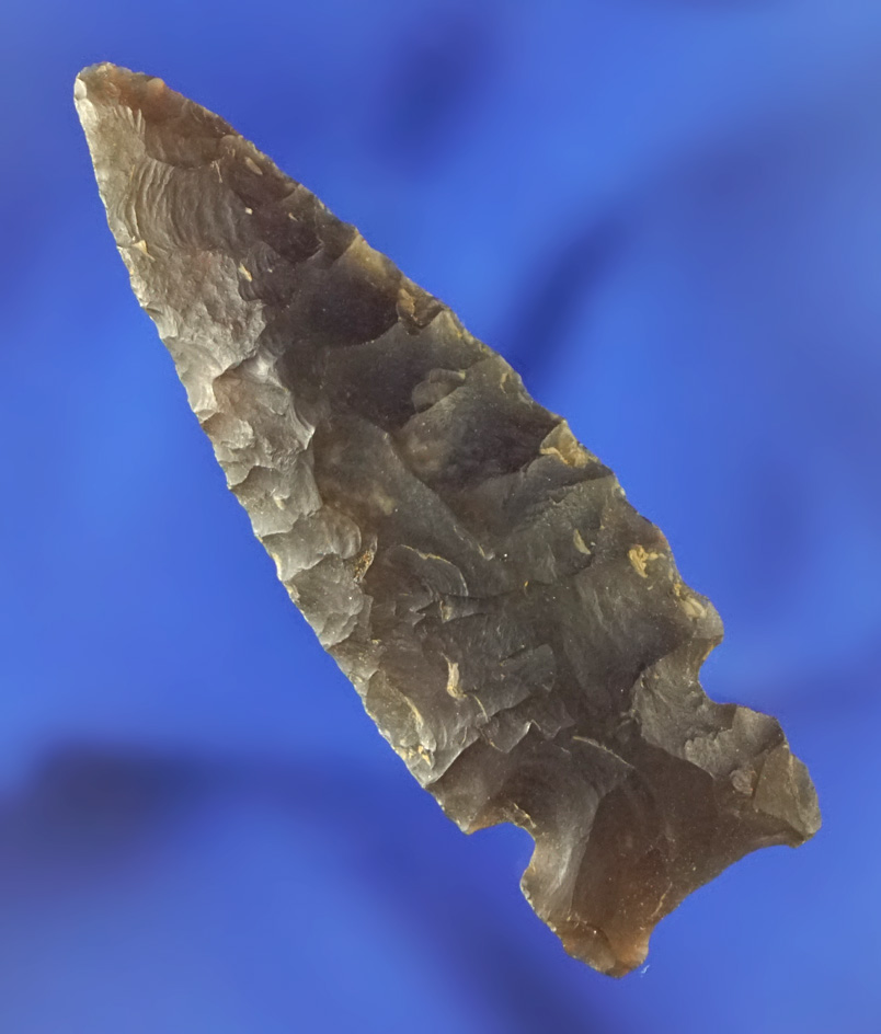 2 1/8" Knife River Flint Sidenotch found in North Dakota.