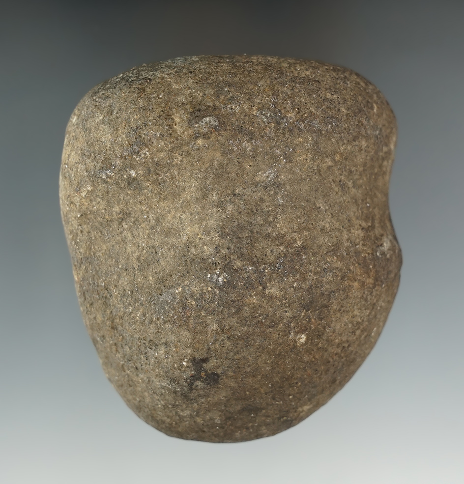 3" long classic style 3/4 grooved Hammerstone found in Lenawee Co., Michigan.