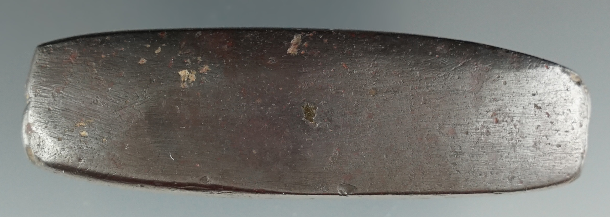 2 15/16" Hematite Grooved Bar. Ends are both grooved. Unique relic with great polish. Ohio.