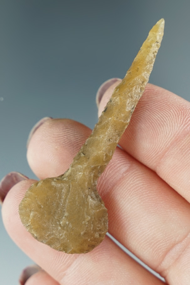 Nicely made 2 3/16" Expanded Base Drill found in Wyoming.