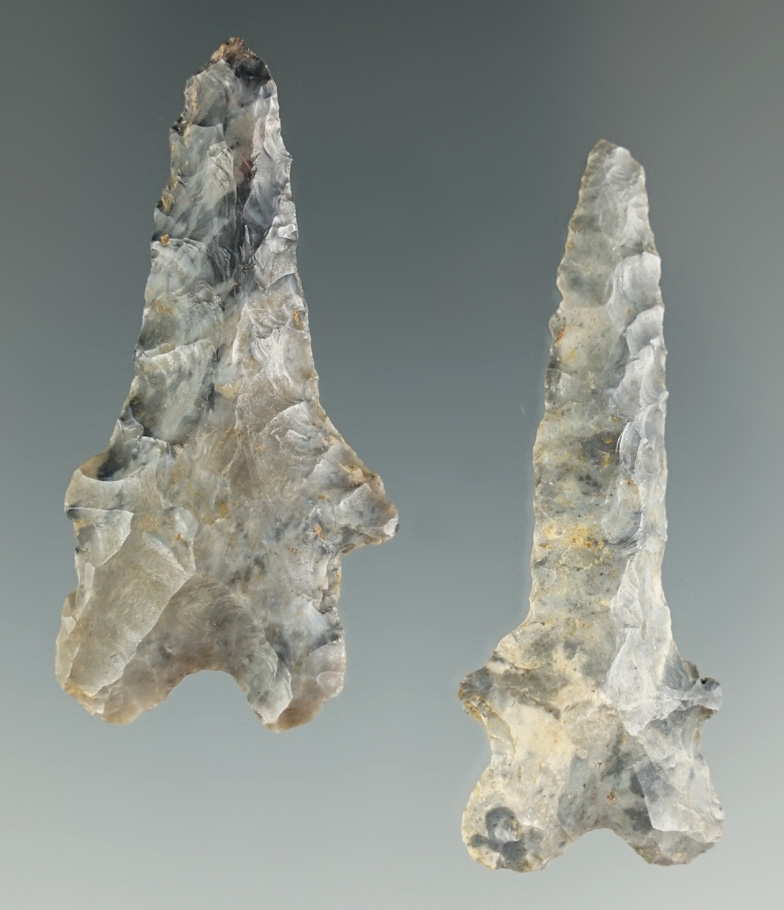 Pair of Bifurcated Base Drills found in the same field on the Black Fork River in Ashland Co.,Ohio