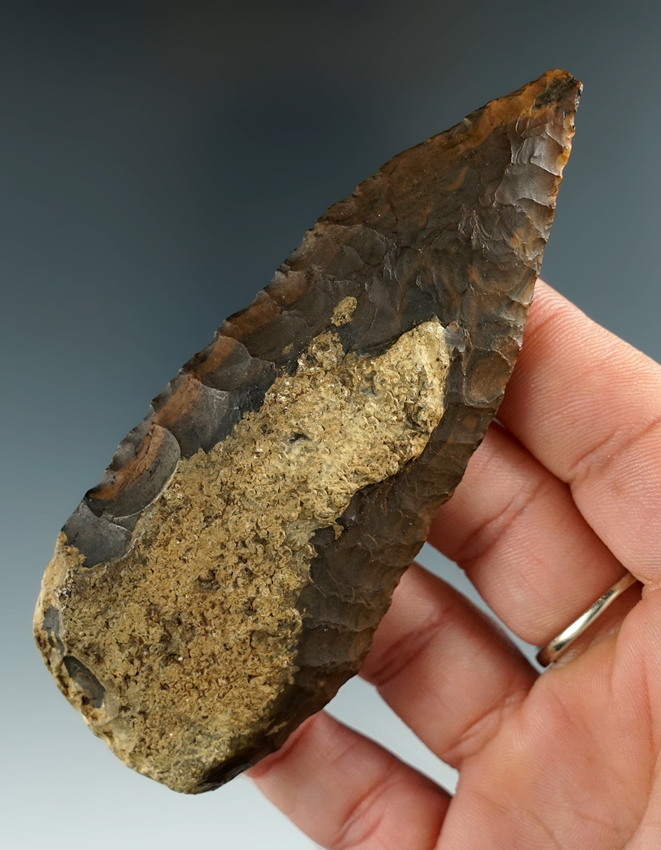 Very nicely styled 4" Aterian Knife found in Fayoum, Egypt. Ex. Henry S. Taylor, Bill Marano.