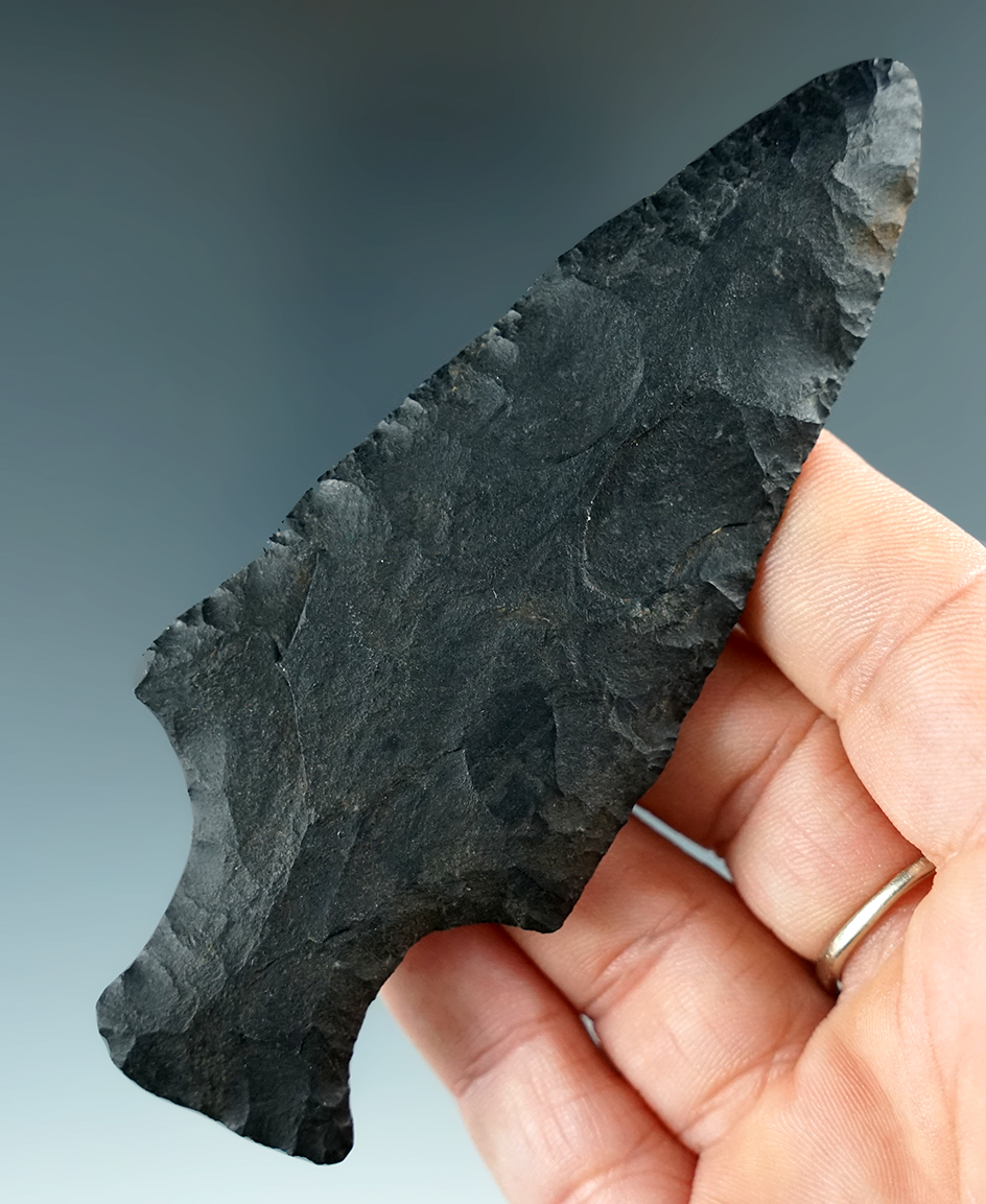 4 1/8" Ashtabula made from Kanawha Flint found in the West Virginia/Ohio line near the Ohio River.