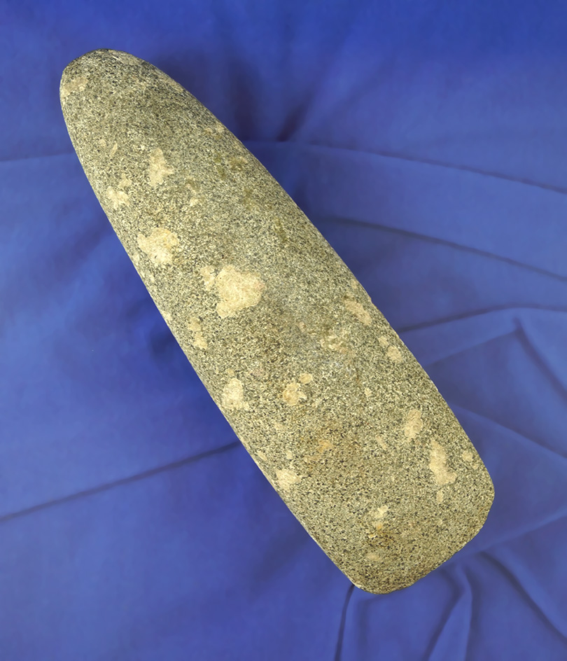 6 5/8" Celt found in Michigan made from attractive porphyry Hardstone.