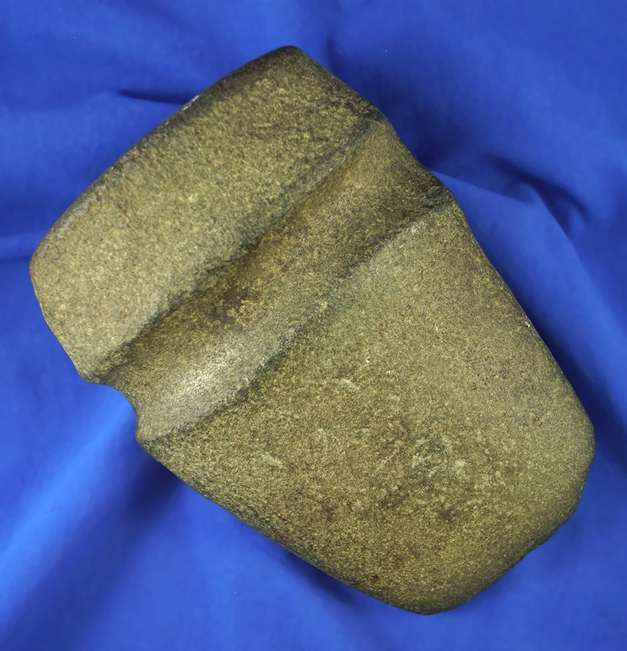 Large and fine 8 1/16" Long 3/4 Grooved Axe found in Paulding Co., Ohio.  Bennett COA.