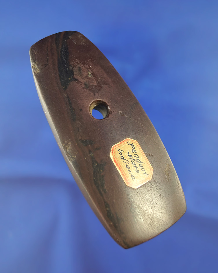 4 1/16" Pendant made from highly polished red banded slate found in Indiana.